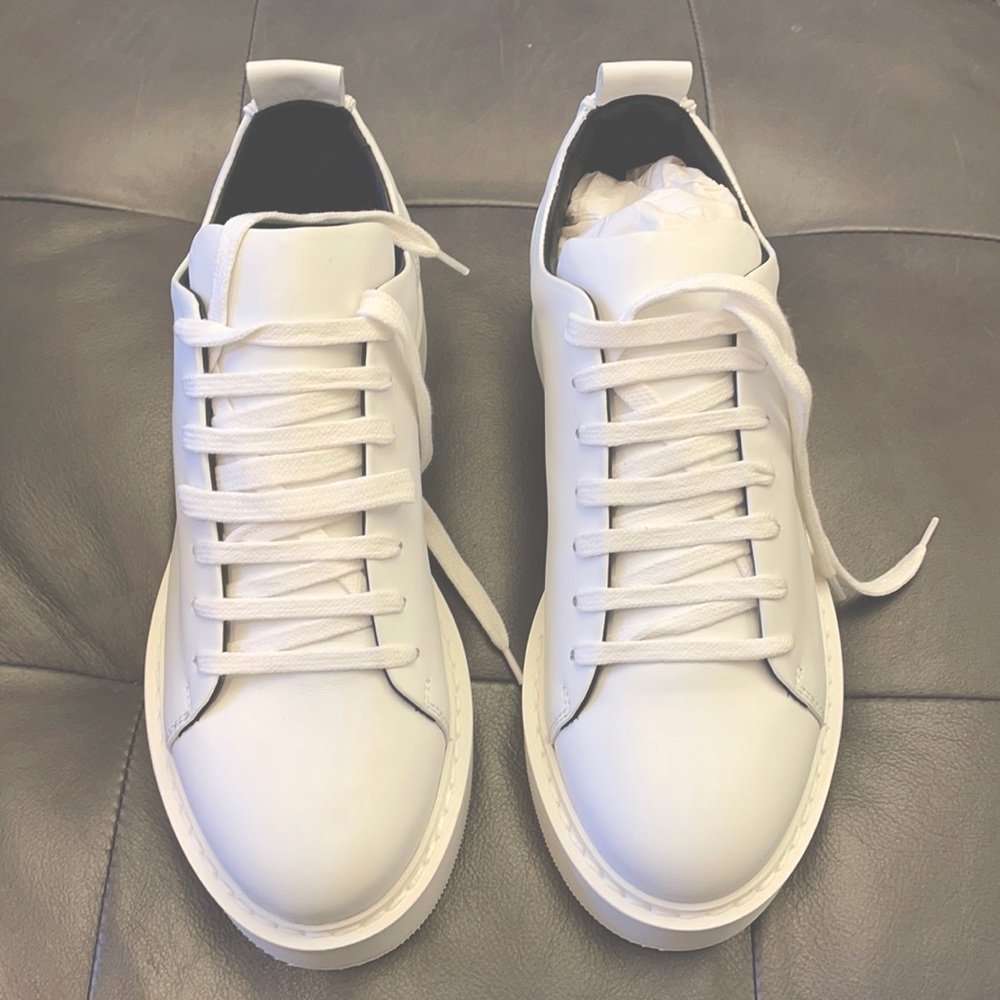 Ann Demeulemeester White Leather Sneaker Sz 38